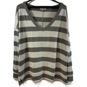 Nine Britton Stripe V-Neck Oversized Sweater - Women's XL, Super Soft